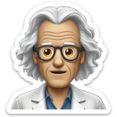 doc brown with no glasses from back to the future sticker