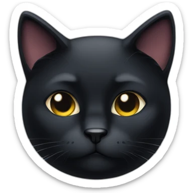 black cat face disapproval sticker