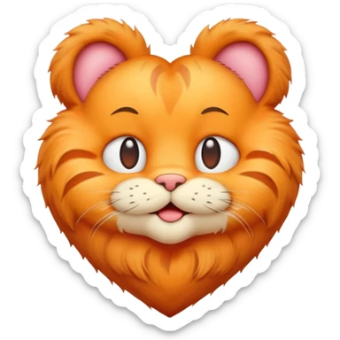 garfield in shape of a heart sticker