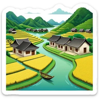 vietnamese village sticker