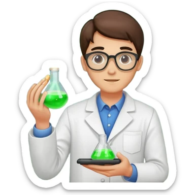 forest chemist holding unstable glowing mix sticker