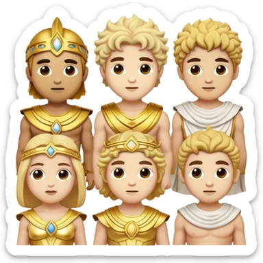 Cinematic Realistic Greek Gods Pop Culture Emoji, featuring mythic portrayals of ancient deities rendered with dynamic, ethereal lighting and classical detail. sticker