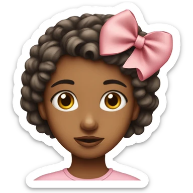 Girl with a big lovely eyes and a bow on her head sticker