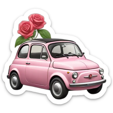 Fiat 500 rose sticker