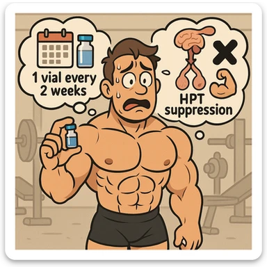 bodybuilder che si fa prendere dalla paura e fa cavolate, come una fiala ogni 2 settimane finisce che sopprimi comunque l'HPT ma senza alcun risultato visibile sticker