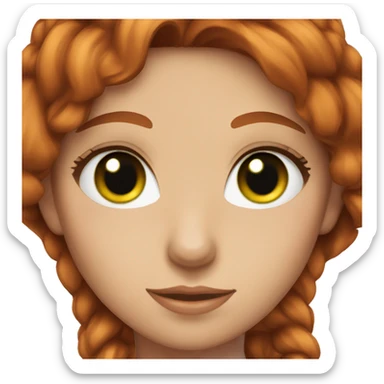 Girl with red hair and brown eyes holding a black cat with green eyes  sticker