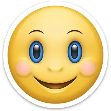 Smiley face with blue heart eyes that says approved sticker