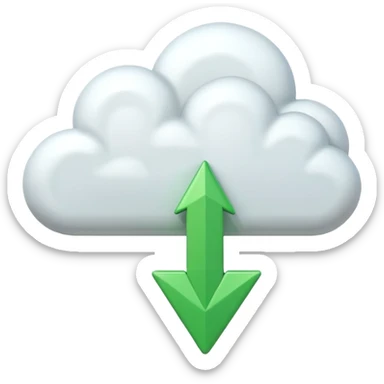 web hosting grow plan, cloud with green upward arrow sticker