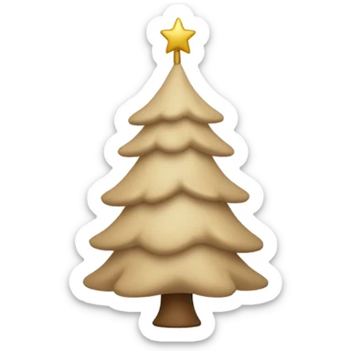 Beige christmas tree sticker
