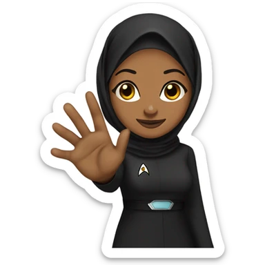 Black Hijabi Star Trek Vulcan salute sticker