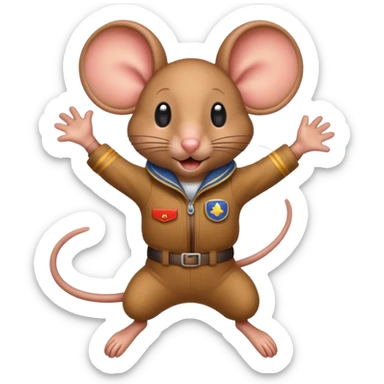 Mouse jumping off a plane sticker