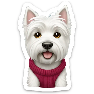 west highland white terrier wearing sweater  sticker