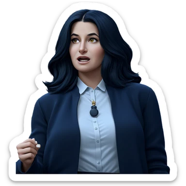 black haired girl portrait sticker