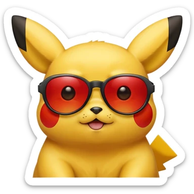 Pikachu removing black sunglasses  sticker