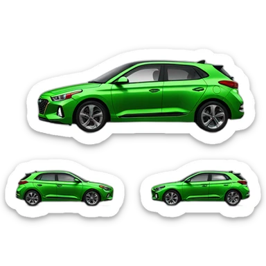 Voiture modèle i20 2024 hyundai couleur vert pin sticker