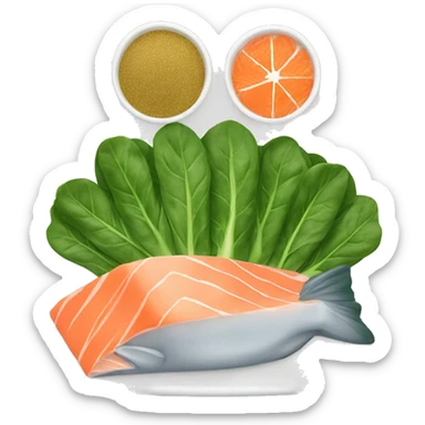 Spinach and salmon plate  sticker