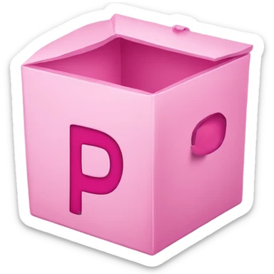 The letter “p” in a pink box like 🅿️ sticker