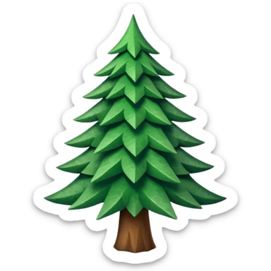 Fais le sapin plus petit, ancré dans du papier. Traits délicats. Logo pour réseaux sociaux. sticker