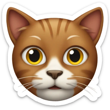 Brown cat with muscles  sticker