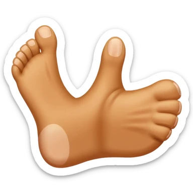Combine a thumbs up emoji with a foot emoji sticker