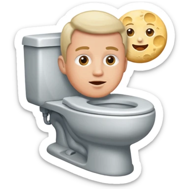 skibidi toilet with benson boone eating the moon sticker