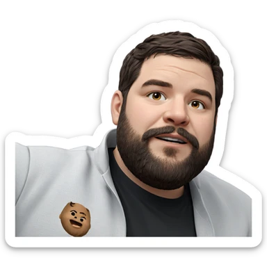 realistic portrait of bearded man sticker