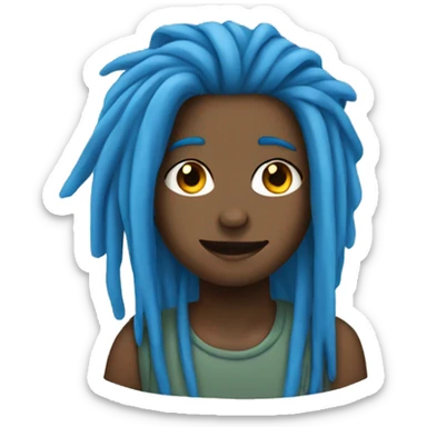 Girl with blue hair guy with dreads sticker