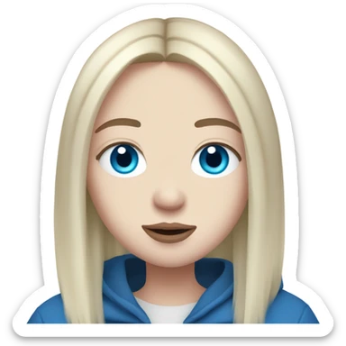 billie eilish with blue eyes sticker
