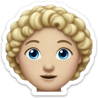White obese woman with curly hair and blue eyes sticker
