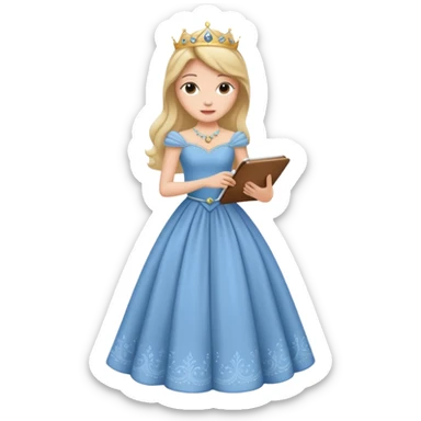 The princess holding a notepad sticker