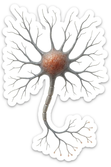 neurone umano anatomico realistico, iperrealistico 4k sticker