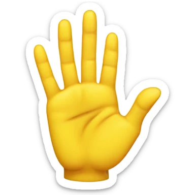 hand with two fingers forming a circle, and the other three fingers raised, forming the archetypical OK symbol; the hand is yellow sticker