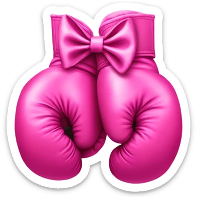 Pink boxing gloves with a bow sticker