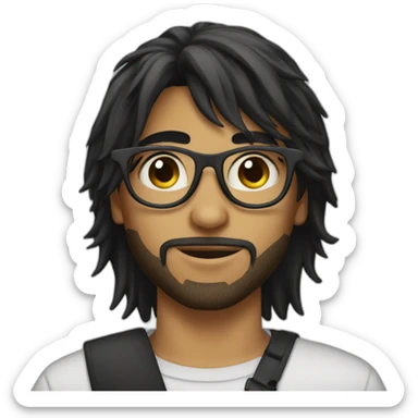 arab emo boy with a mullet and glasses sticker