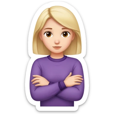 Girl with hands around neck and arms crossed  sticker