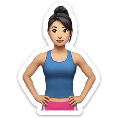 female asian fitness trainer sticker
