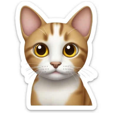 A cat with big eyes, as if pooping sticker