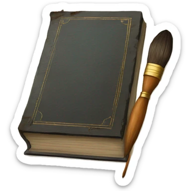 an old book of LAW with a paintbrush on top of it sticker