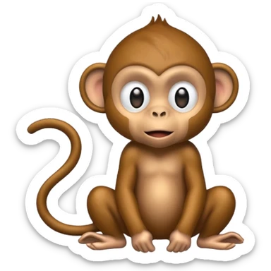 Monkey pooping sticker