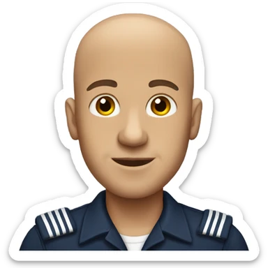 Bald man with us navy shirt sticker