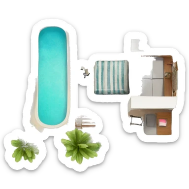 a drone top down shot of an airbnb appartement sticker
