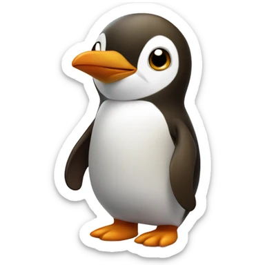pesto the large fat brown baby penguin sticker