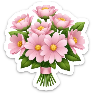 pale pink flower bouquet  sticker