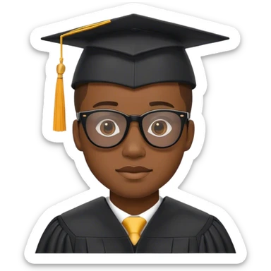 Black man with shades and graduation cap  sticker