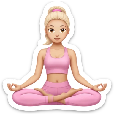 yoga girl light pink clothes  sticker