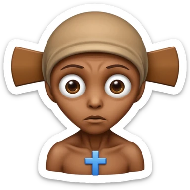 ET from the movie on the cross sticker