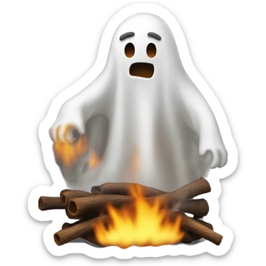 Ghosts roast man in bonfire sticker