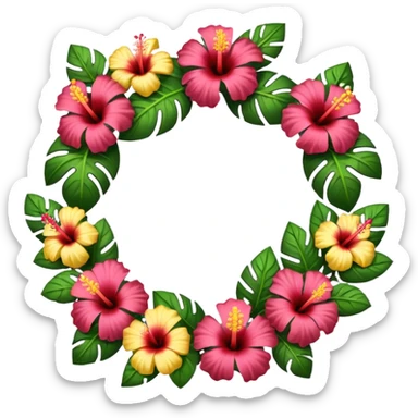 Hibiscus lei sticker
