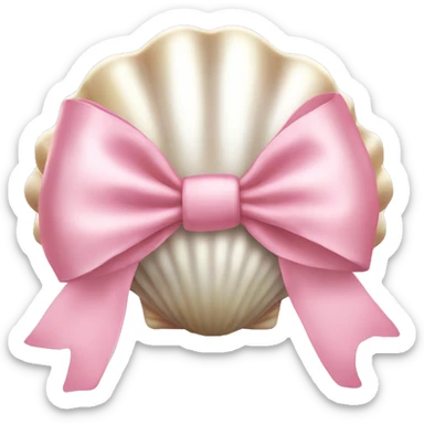 Pearl shell and light pink bow sticker