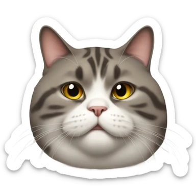 Very very extremely fat cat sticker